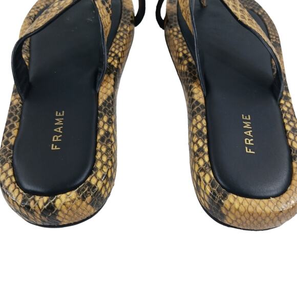 Frame Denim Snake Print Sandals - Black and Tan - Picture 9 of 10